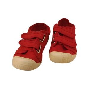 Cienta Unisex Kids Red Loop And Latch Canvas Sneakers Size EU 26 Us Size 9